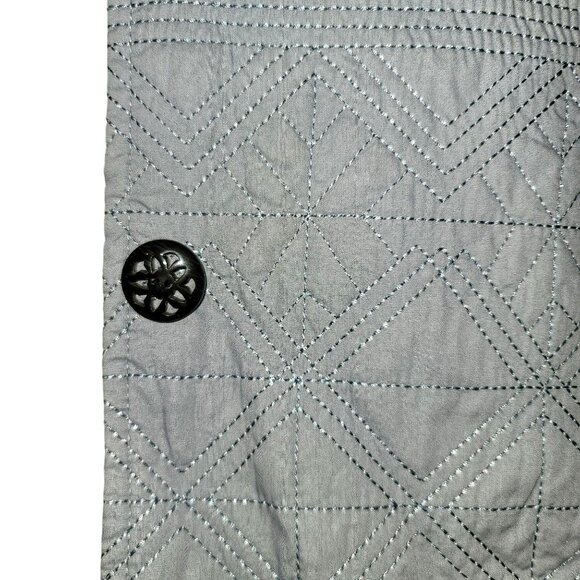 Sigrid Olsen Quilted Jacket Spring Coat Slate Blue Cotton Woman's Size XS JJ3487 - Picture 6 of 8